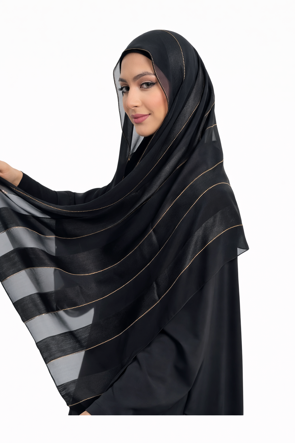 Premium Chiffon Hijab – Golden Noir