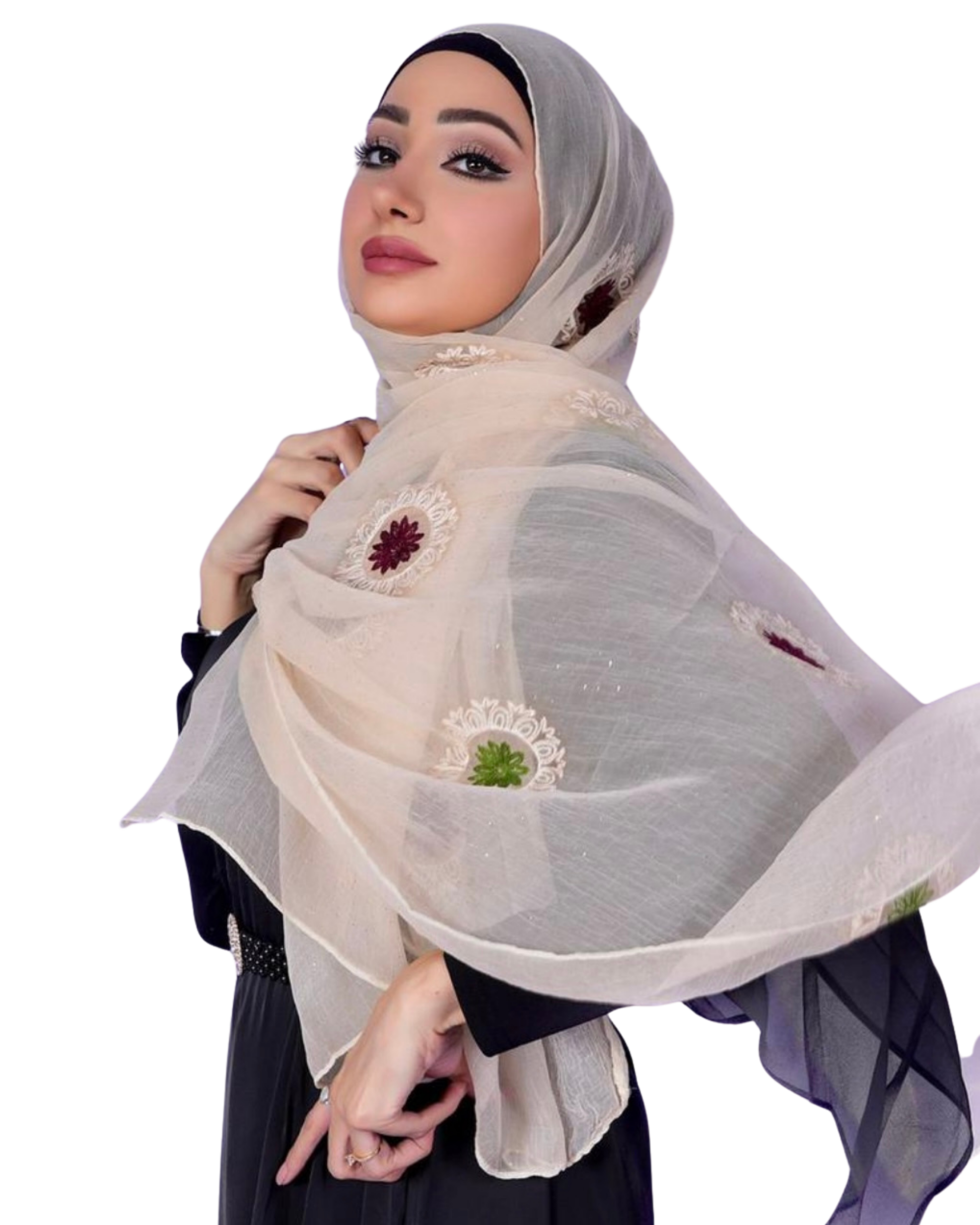 Embroidered Chiffon Hijab
