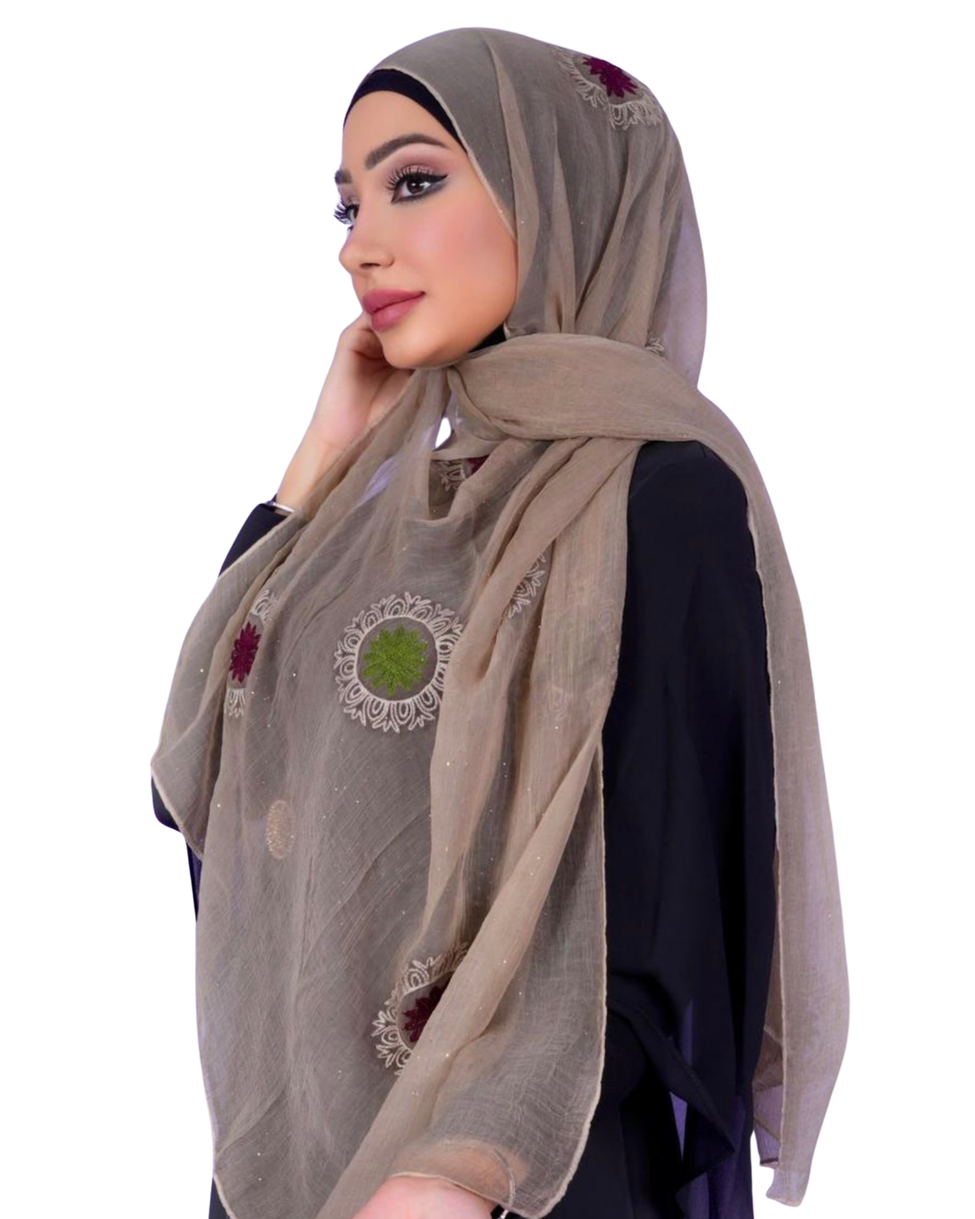 Embroidered Chiffon Hijab