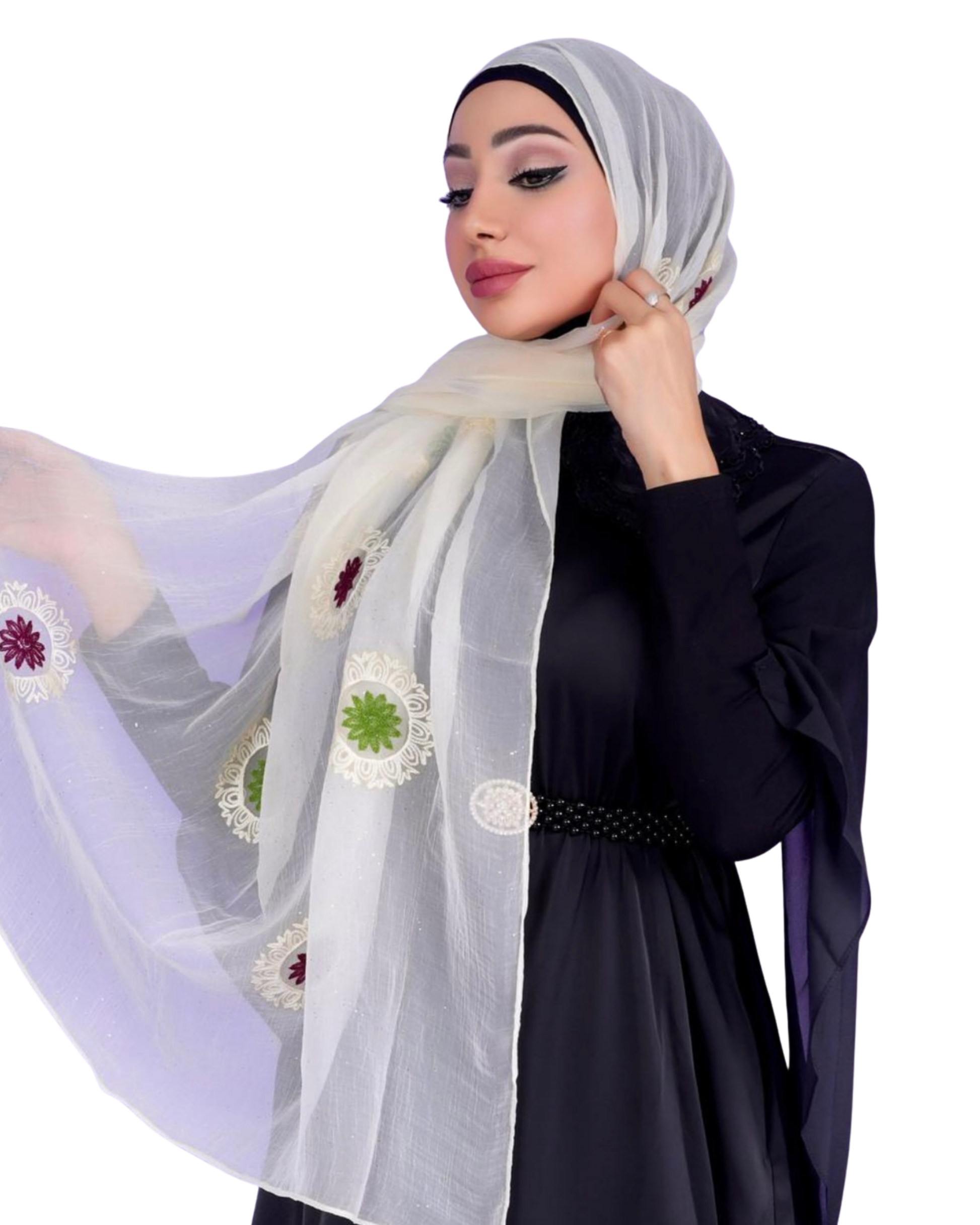 Embroidered Chiffon Hijab