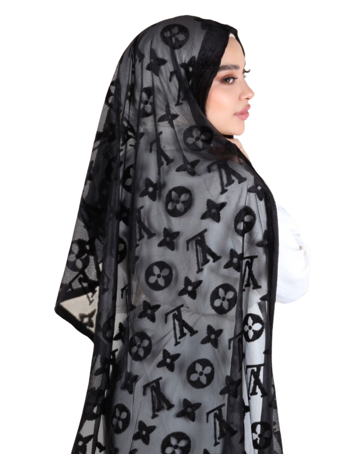 Velvet Chiffon Hijab – Classic Noir